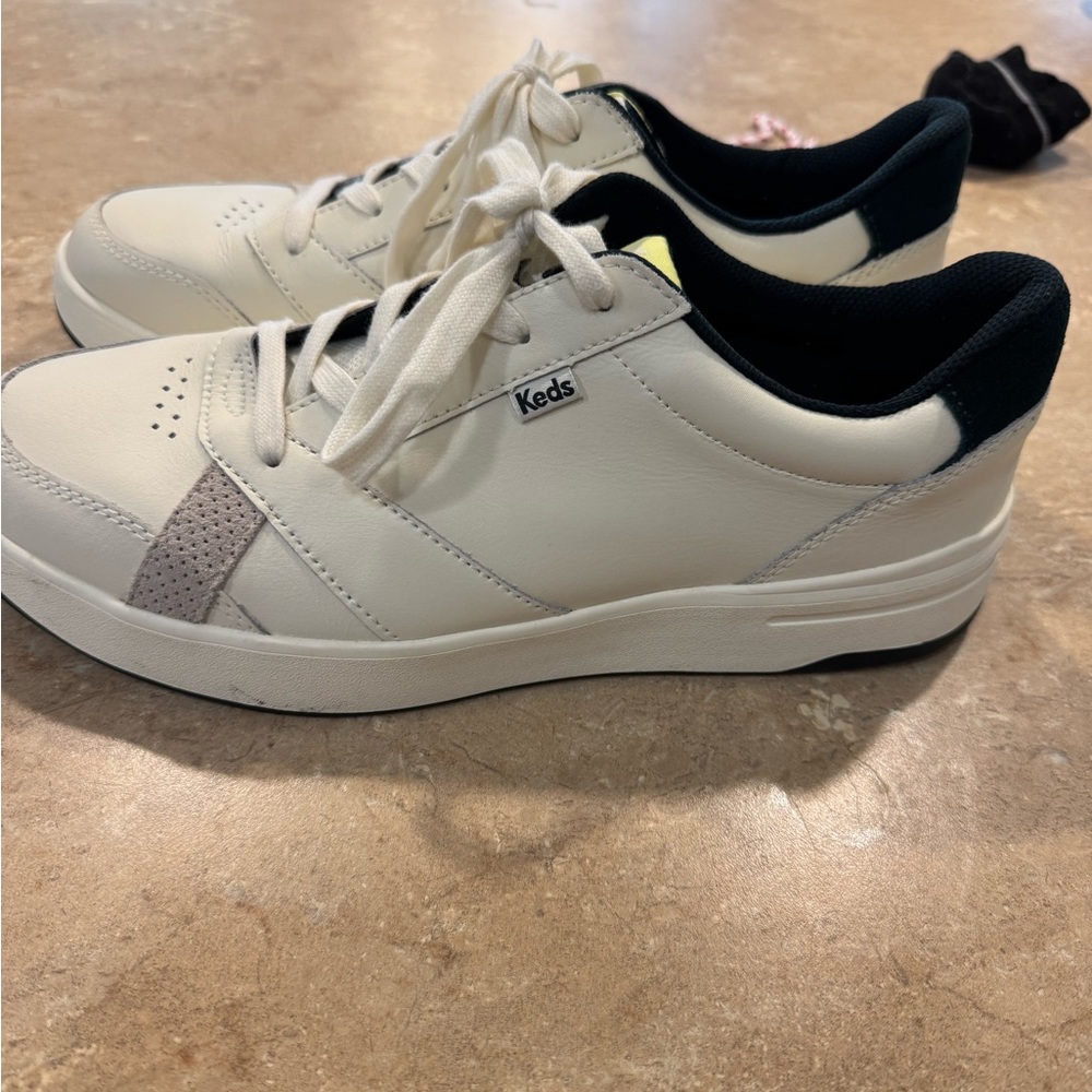 Keds Off-White and Black Casual Sneakers